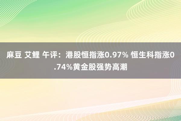 麻豆 艾鲤 午评：港股恒指涨0.97% 恒生科指涨0.74%黄金股强势高潮