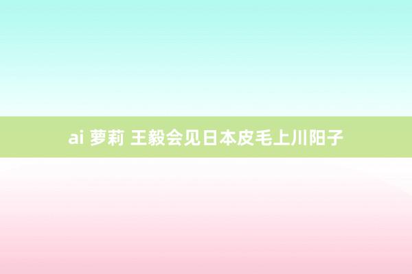 ai 萝莉 王毅会见日本皮毛上川阳子