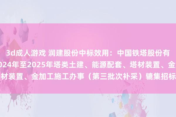 3d成人游戏 润建股份中标效用：中国铁塔股份有限公司四川省分公司2024年至2025年塔类土建、能源配套、塔材装置、金加工施工办事（第三批次补采）辘集招标样式中标效用公示