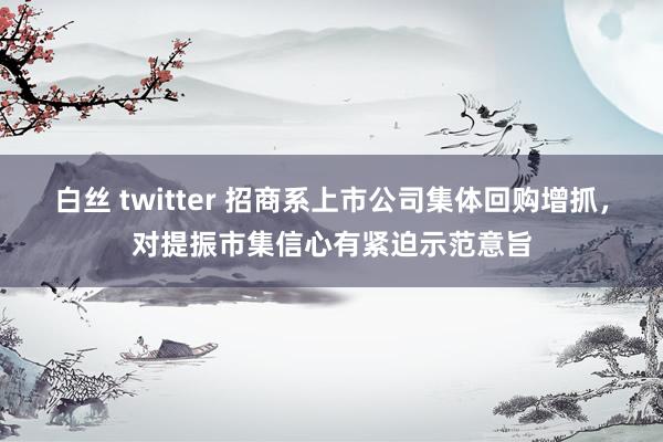 白丝 twitter 招商系上市公司集体回购增抓，对提振市集信心有紧迫示范意旨