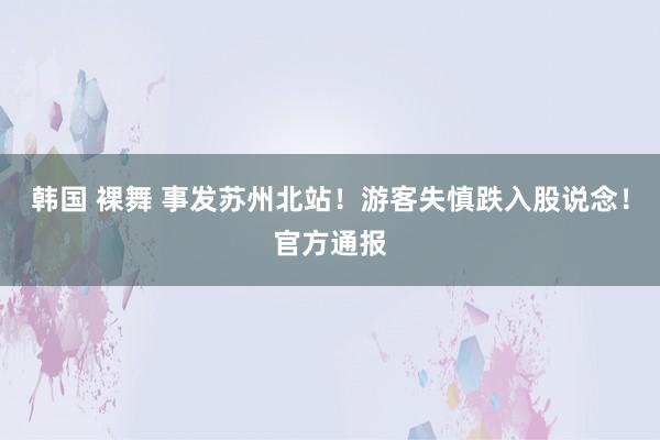 韩国 裸舞 事发苏州北站！游客失慎跌入股说念！官方通报