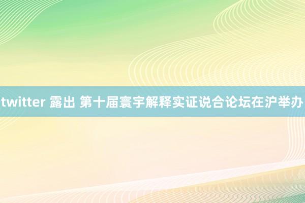 twitter 露出 第十届寰宇解释实证说合论坛在沪举办