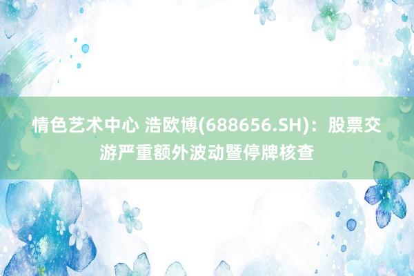 情色艺术中心 浩欧博(688656.SH)：股票交游严重额外波动暨停牌核查