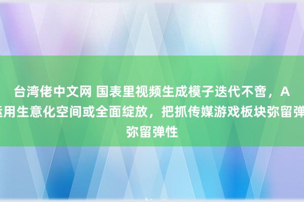 台湾佬中文网 国表里视频生成模子迭代不啻，AI运用生意化空间或全面绽放，把抓传媒游戏板块弥留弹性