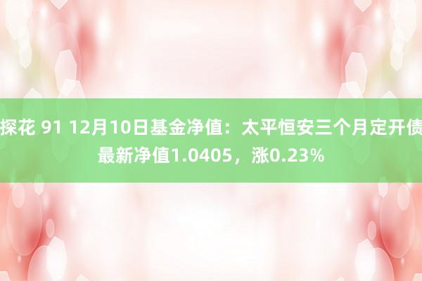 探花 91 12月10日基金净值：太平恒安三个月定开债最新净值1.0405，涨0.23%