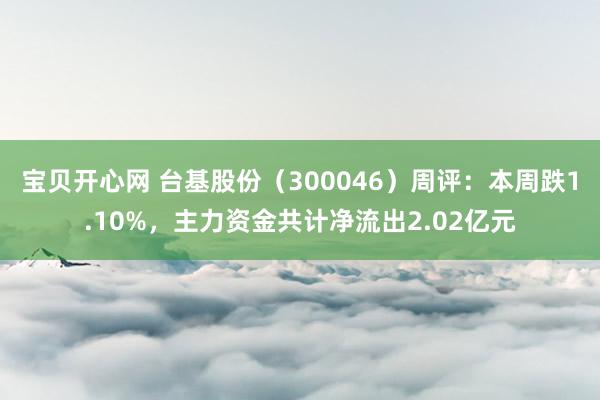 宝贝开心网 台基股份（300046）周评：本周跌1.10%，主力资金共计净流出2.02亿元