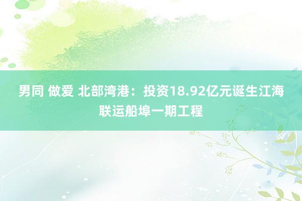 男同 做爱 北部湾港：投资18.92亿元诞生江海联运船埠一期工程