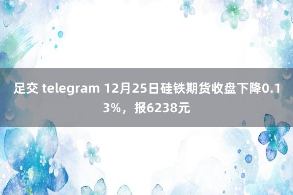 足交 telegram 12月25日硅铁期货收盘下降0.13%，报6238元