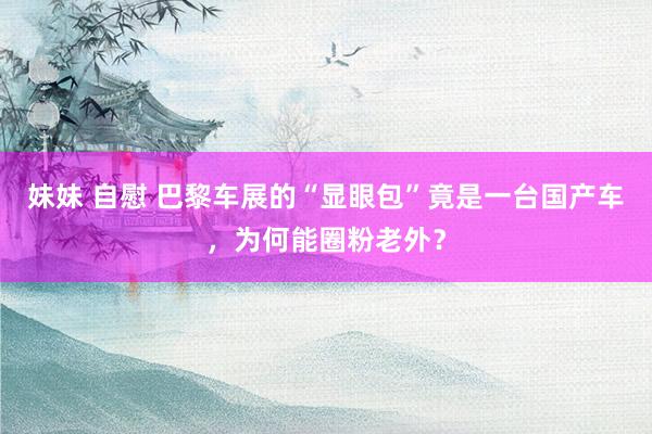 妹妹 自慰 巴黎车展的“显眼包”竟是一台国产车，为何能圈粉老外？