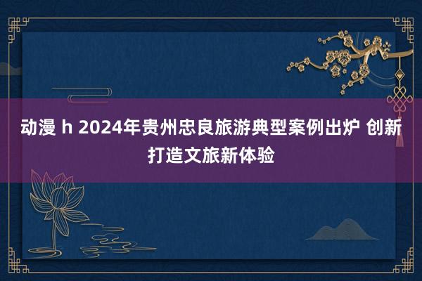 动漫 h 2024年贵州忠良旅游典型案例出炉 创新打造文旅新体验