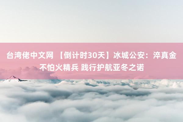 台湾佬中文网 【倒计时30天】冰城公安：淬真金不怕火精兵 践行护航亚冬之诺