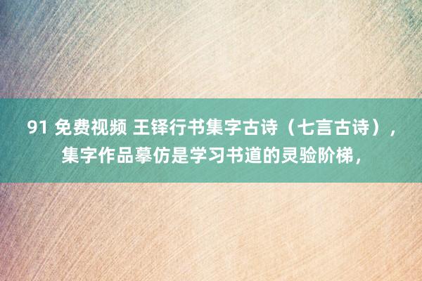 91 免费视频 王铎行书集字古诗（七言古诗），集字作品摹仿是学习书道的灵验阶梯，